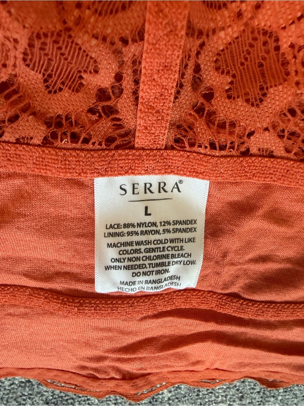 🧡Serra Lace Racerback Bralette - Coral Orange - Picture 6 of 14